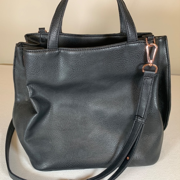 MATT & NAT Vegan leather Black Purse Handbag w/Shoulder Strap - Picture 8 of 14